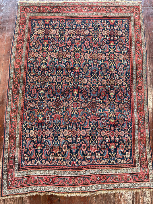 Antique 1900 Persian Bijar 4x5